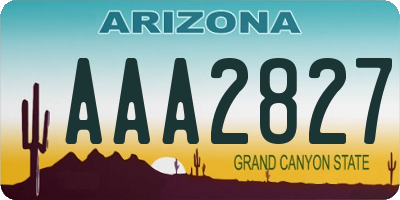 AZ license plate AAA2827