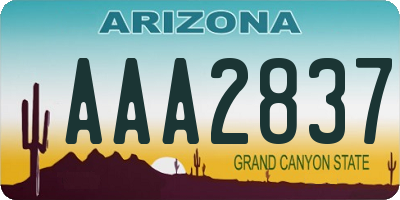 AZ license plate AAA2837