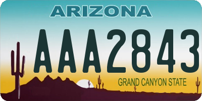 AZ license plate AAA2843