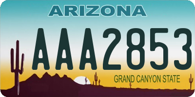 AZ license plate AAA2853