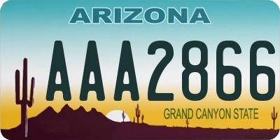 AZ license plate AAA2866