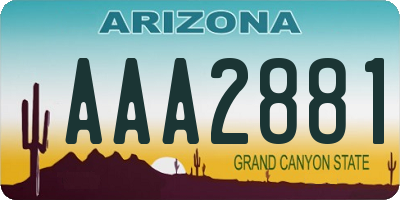 AZ license plate AAA2881