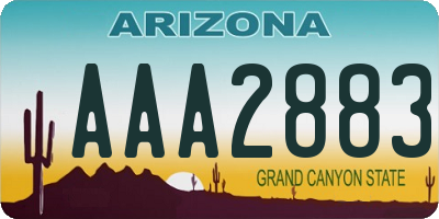 AZ license plate AAA2883