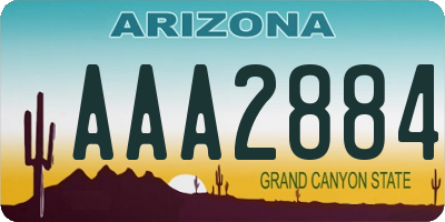 AZ license plate AAA2884