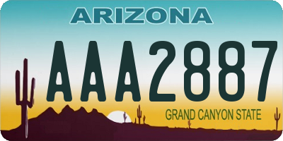 AZ license plate AAA2887