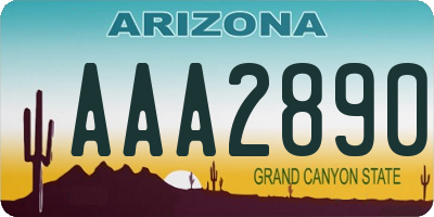 AZ license plate AAA2890