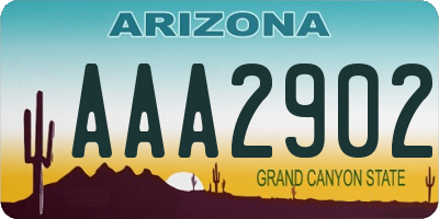 AZ license plate AAA2902