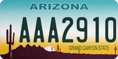 AZ license plate AAA2910