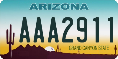 AZ license plate AAA2911