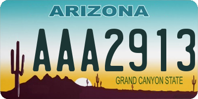 AZ license plate AAA2913