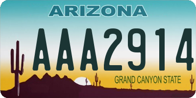 AZ license plate AAA2914