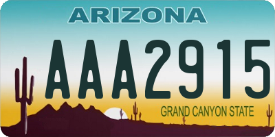 AZ license plate AAA2915