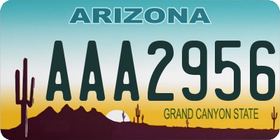 AZ license plate AAA2956