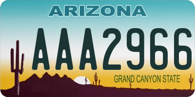 AZ license plate AAA2966
