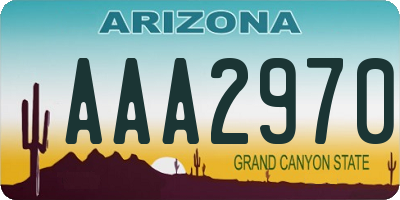 AZ license plate AAA2970