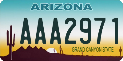 AZ license plate AAA2971
