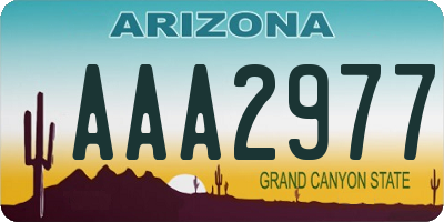 AZ license plate AAA2977