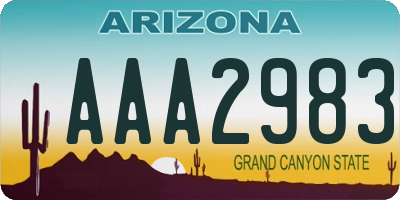AZ license plate AAA2983