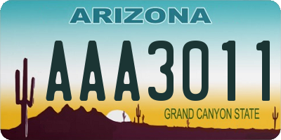 AZ license plate AAA3011