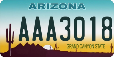 AZ license plate AAA3018