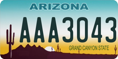 AZ license plate AAA3043