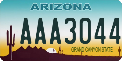 AZ license plate AAA3044