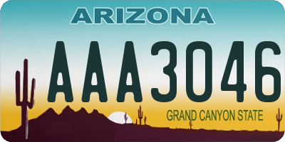 AZ license plate AAA3046