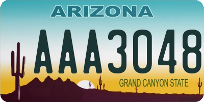 AZ license plate AAA3048