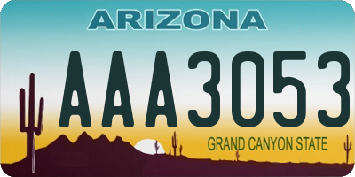 AZ license plate AAA3053