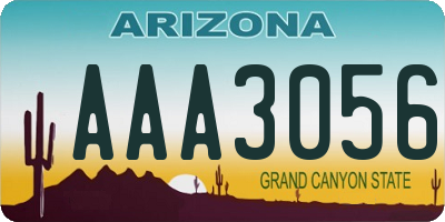 AZ license plate AAA3056