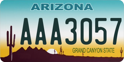 AZ license plate AAA3057