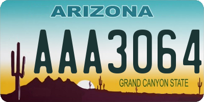 AZ license plate AAA3064