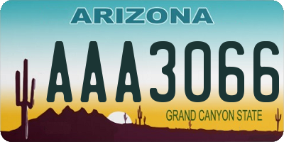 AZ license plate AAA3066