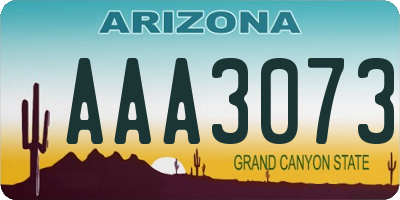 AZ license plate AAA3073