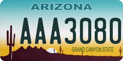 AZ license plate AAA3080