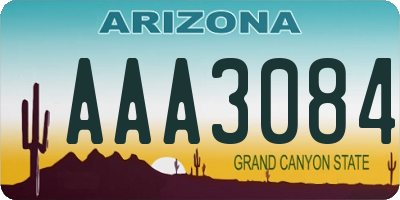 AZ license plate AAA3084