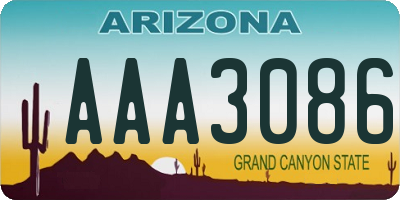 AZ license plate AAA3086