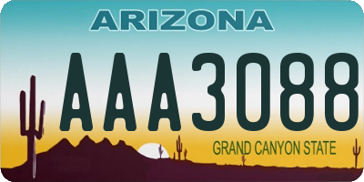 AZ license plate AAA3088