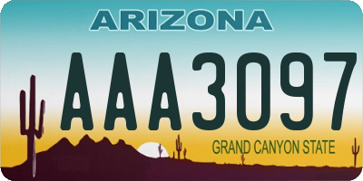 AZ license plate AAA3097