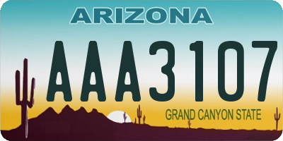 AZ license plate AAA3107