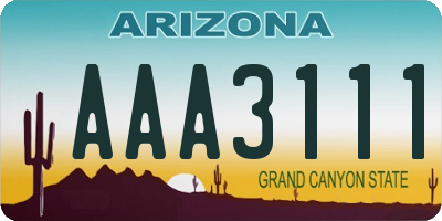 AZ license plate AAA3111