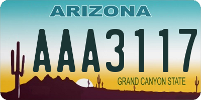 AZ license plate AAA3117