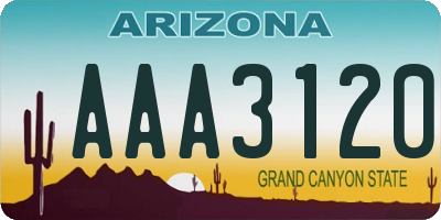 AZ license plate AAA3120