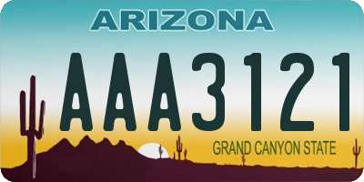 AZ license plate AAA3121