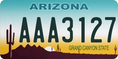 AZ license plate AAA3127