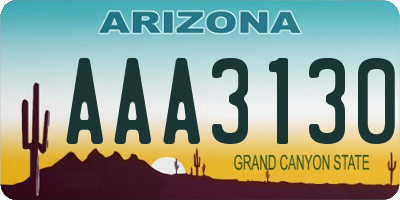 AZ license plate AAA3130