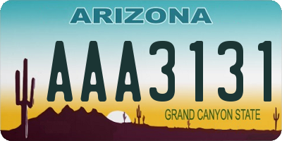 AZ license plate AAA3131