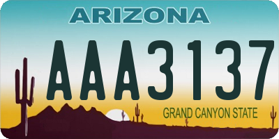 AZ license plate AAA3137