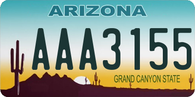 AZ license plate AAA3155