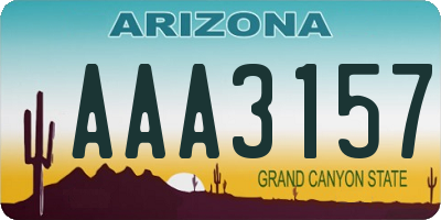 AZ license plate AAA3157